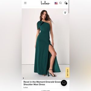 Lulus Emerald Green Floor Length Gown